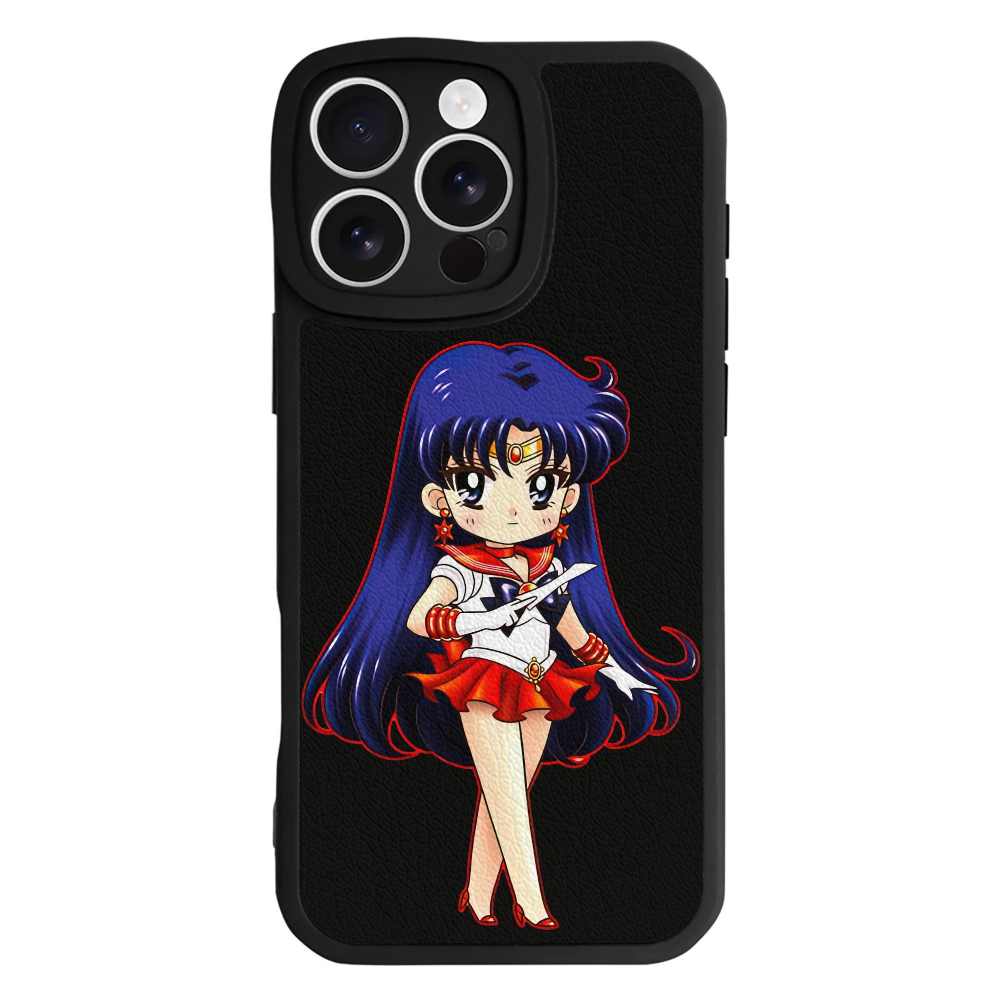 （画像用） 美少女戦士セーラームーン 火野レイ ひの レイ Sailor Moon Hino Rei （セーラーマーズ,Sailor Mars） 【iPhone 16シリーズ対応】シリコンスマホケース（レザー調） 材質：シリコン